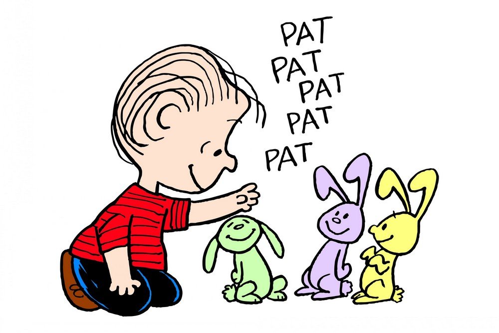 peanuts pe-estr-03-c-36 "patting bunnies" painting print on